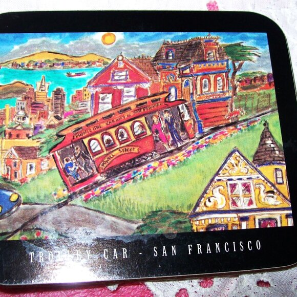Cork Back Coasters San Francisco Landmarks -Home Decor- Vintage- Set of 6 - Picture 6 of 7